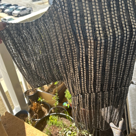 PARKER ART DECO FLAPPER GATSBY SEQUIN MINI DRESS M 4 6 - Picture 4 of 6